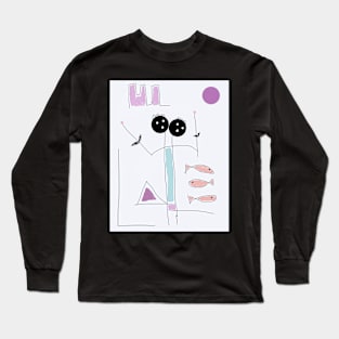 Kids Yell with Joy Stick Figure Long Sleeve T-Shirt